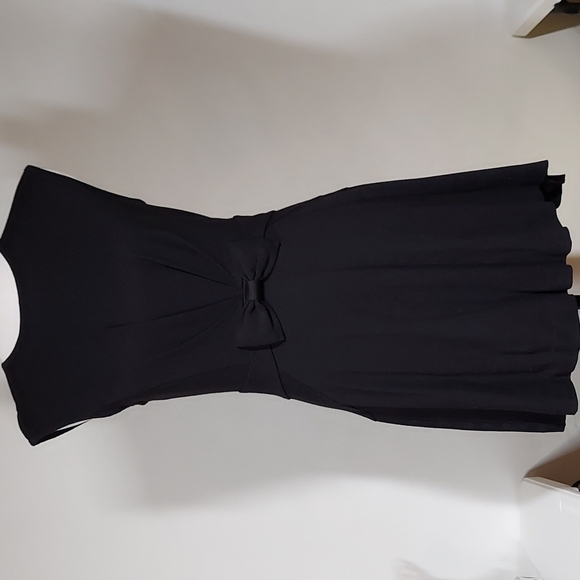 TED BAKER Aruna black bow embellished pleated Fit and Flare Dress Size 2 - Picture 3 of 12